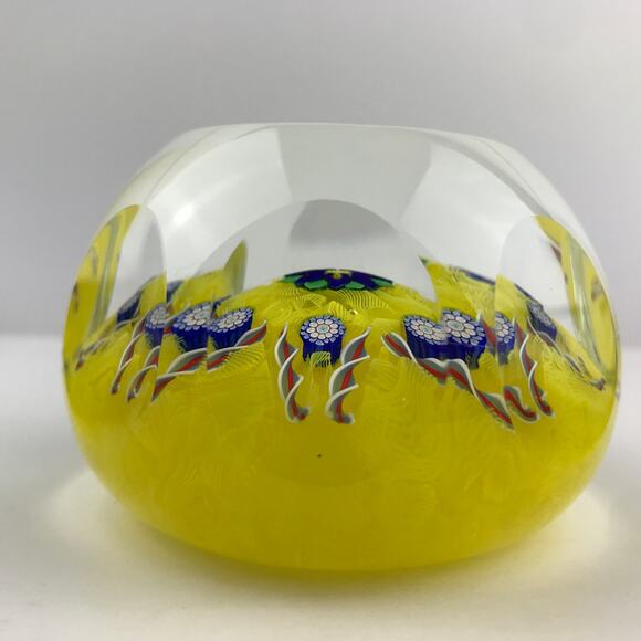 Perthshire PP224 2000 Flower & Complex Canes Yellow Lace Twist Paperweight Cert - Picture 6 of 15